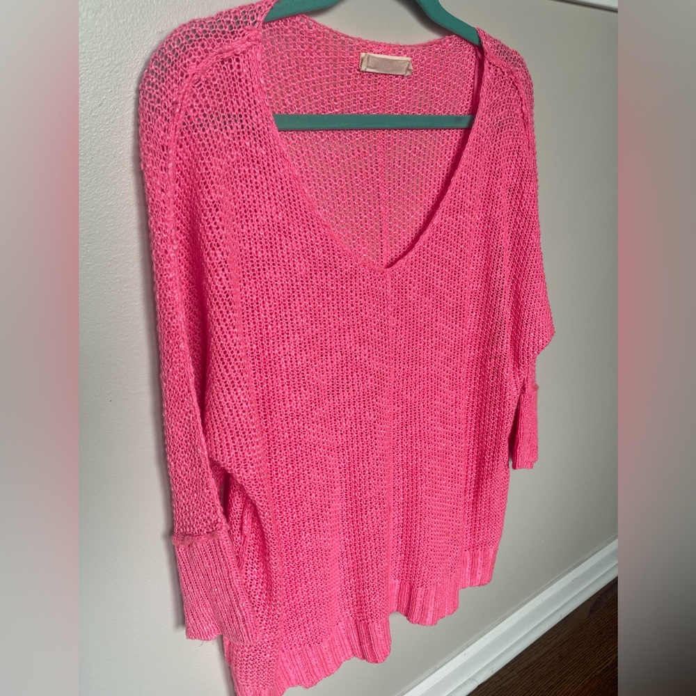 Vici Hyped Unicorn pink v neck spring sweater M L